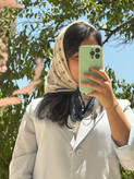 مینی اسکارف زنانه نخی تم سبز ماچا